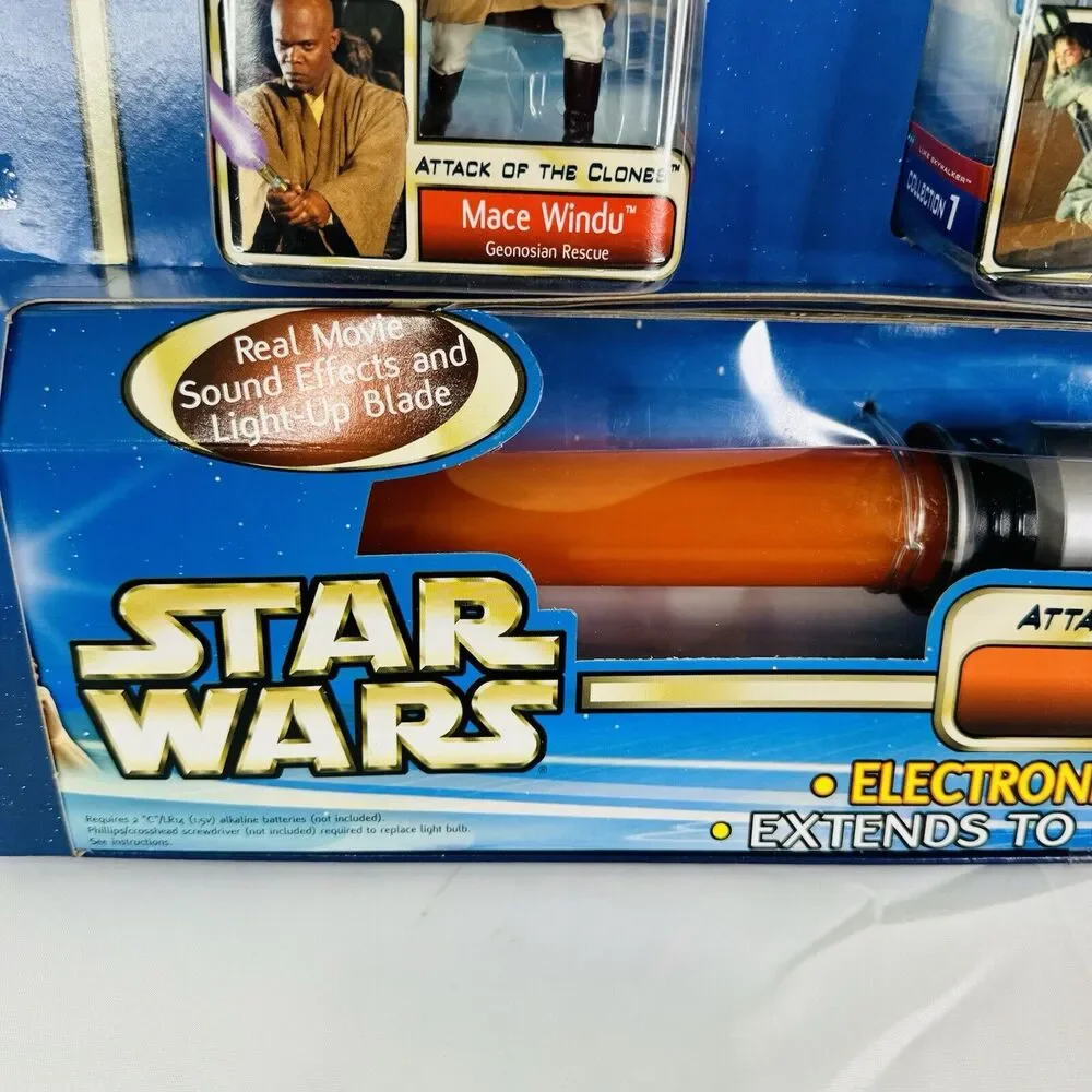 Star Wars LightSaber Action Pack W/Orange Jedi Saber & 3 Figures Sams Club Excl.